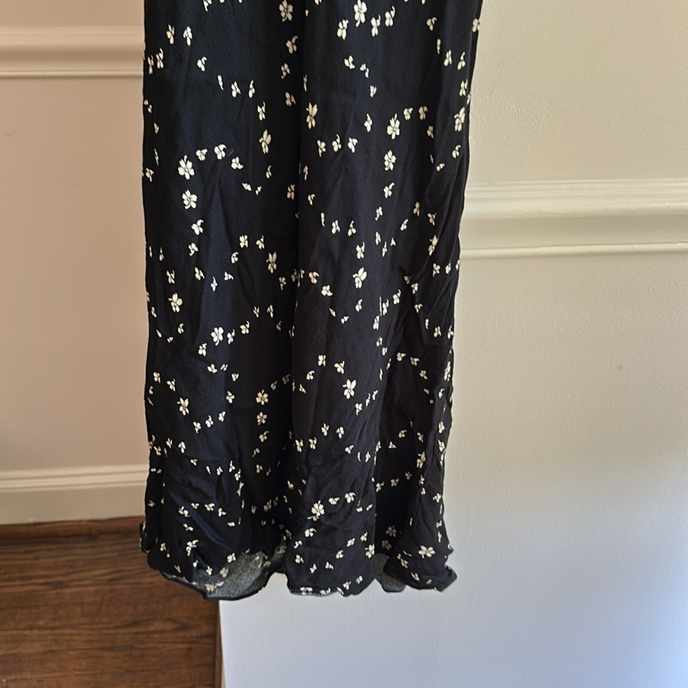 Reformation CalVine floral maxi dress in breezy Black with cream flowers XS EUC - Picture 4 of 7
